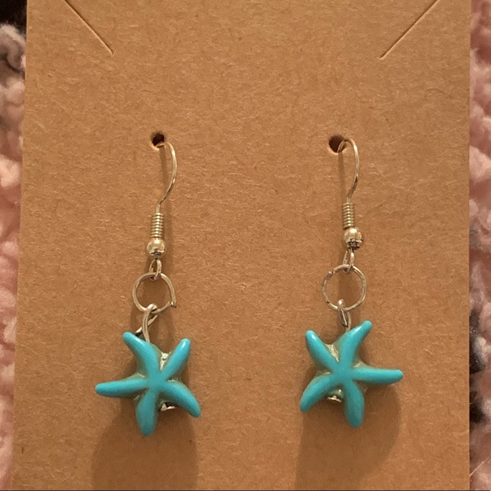 blue starfish earrings